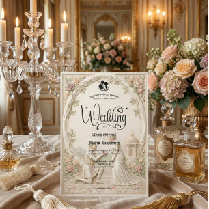 Convites Cena de proposta de casamento no jardim clássico d