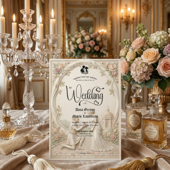 Convites Cena de proposta de casamento no jardim clássico d (Criador carregado)