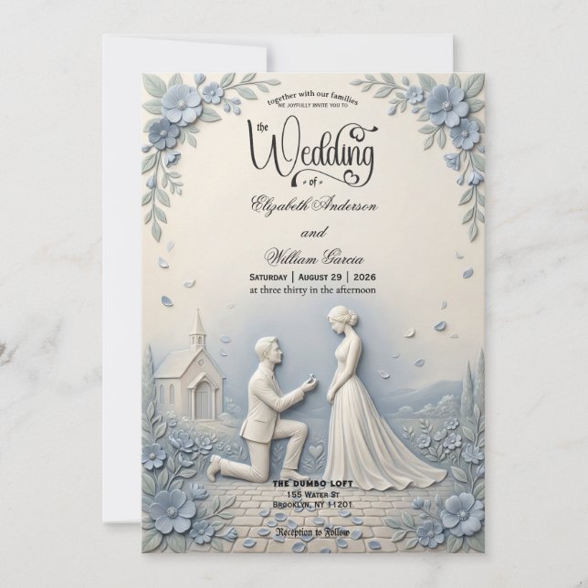 Convites Cena de Proposta Romântica Casamento   (Frente)