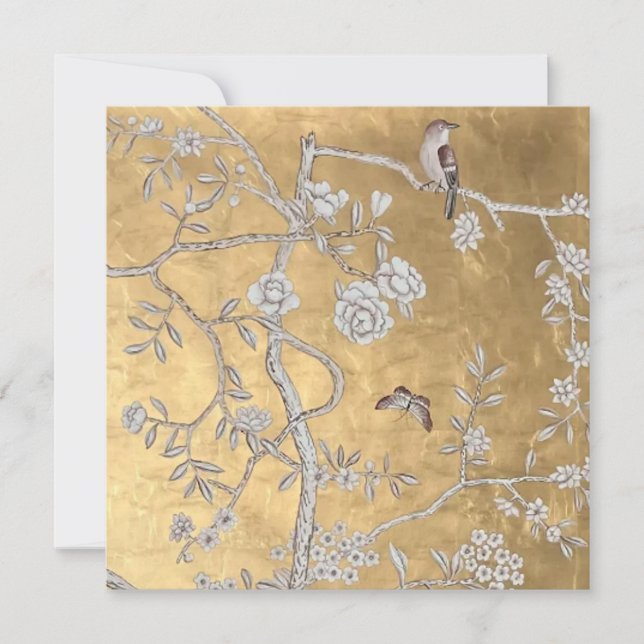 Convites Cena Oriental do Ouro de Borboleta e Sparrow (Frente)