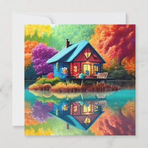 Convites Cenário Colorido com Algodão E Lago-65456