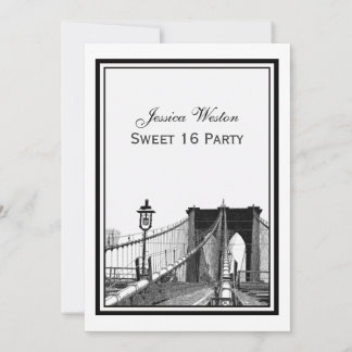 Convites Cenário de NYC Ponte de Brooklyn #2 Festa de Sweet