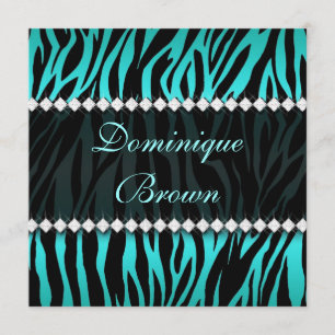Convites Cerceta elegante a zebra Jeweled convida