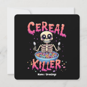 Convites Cereal Killer Breakfast Cereal Engraçado Skeleton