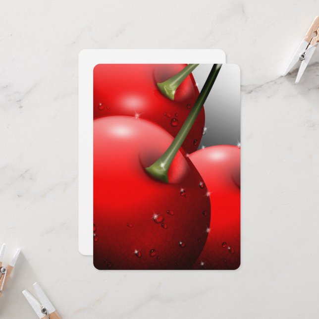 Convites Cerejas com gotas de areia (Frente/Verso In Situ)