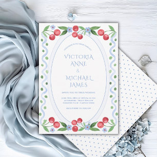 Convites Cerejas Doces Casamento Caprichoso Vintage