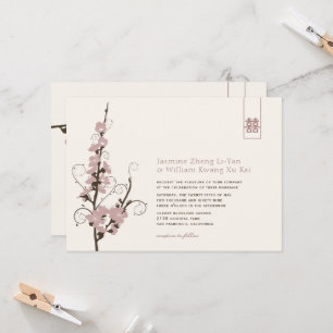 Convites Cerejeira Rosa Blossoms Sakura Nadou Casamento Asi