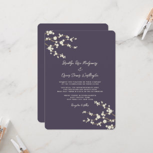 Convites Cerejeira Rosa Creme Flores de Cerejeira Roxo Casa