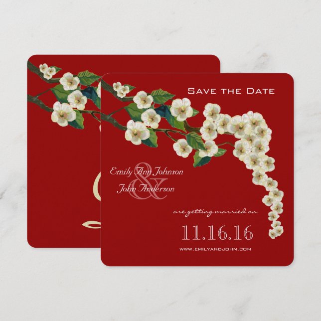 Convites Cerejeiras Ramalhe Salvar a Data (Frente/Verso)