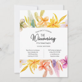 Convites Cerimônia Amarelo de Wiccaning Floral