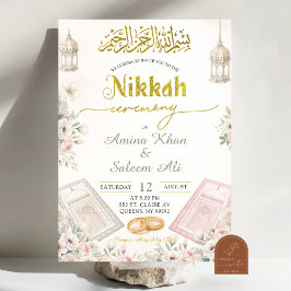Convites Cerimônia Boho Beige Floral Ameen