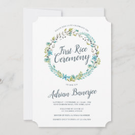 Convites Cerimônia de 1º arroz verde azul