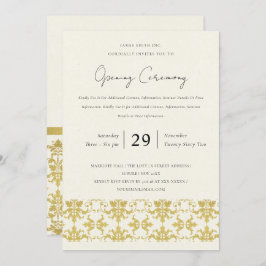 CONVITES CERIMÔNIA DE ABERTURA DE DAMASK GRAND FORMAL DOURA