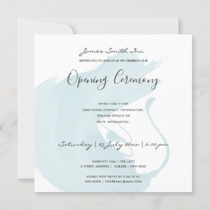 Convites CERIMÔNIA DE ABERTURA DE PINCELADA DE Aquarela AZU