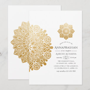 Convites Cerimônia de Annaprashan do Mandala Dourado - Prim