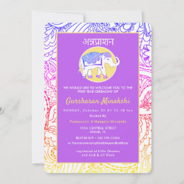 Convites Cerimônia de Annaprashana, Primeiro Arroz de Bebê 