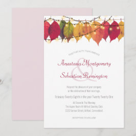 Convites Cerimônia de Casamento Colorida de Folha de Folha 
