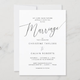 Convites Cerimônia de Casamento da Igreja, Pais Hospedando 