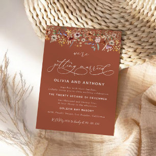 Convites Cerimônia de Casamento de Terracotta Tiny Wildflow