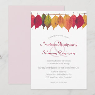 Convites Cerimônia de Casamento Minimalista Colorida de Fo