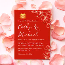 Cerimônia de chá de casamento floral elegante verm
