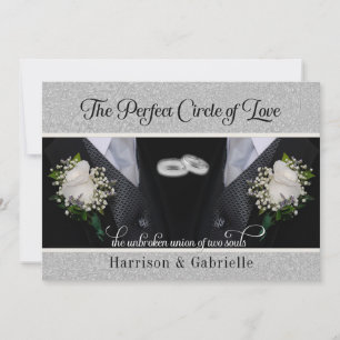 Convites Cerimônia de Compromisso de Tuxes de Dois Grupos