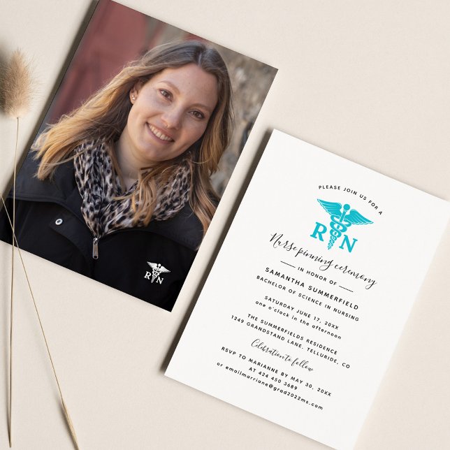 Convites Cerimônia de Entrega de Alfinete de Enfermagem Gra (2024 Nurse Pinning Graduation Ceremony Invitation)