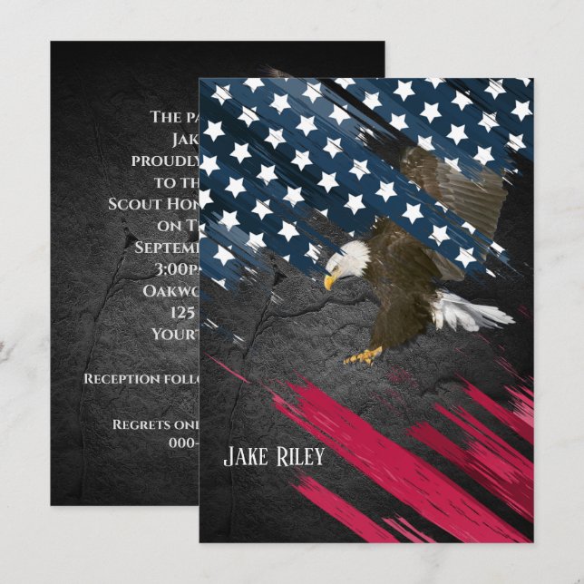 Convites Cerimônia de escuta - Águia caida na bandeira (Frente/Verso)