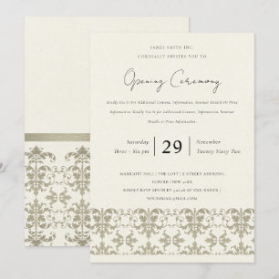 CONVITES CERIMÔNIA DE GRANDE ABERTURA EM PRATA DAMASCO FORM