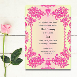Convites Cerimônia de Haldi de Pré-Casamento Indiano