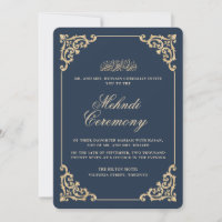 Cerimônia de Henna Mehndi Barroca Azul Marinho Vin