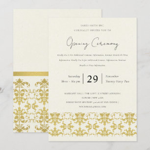 CONVITES CERIMÔNIA DE INAUGURAÇÃO GRANDIOSA DAMASCO OURO FO