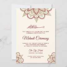 Cerimônia de Mehndi Islâmica Muçulmana Dourada e B