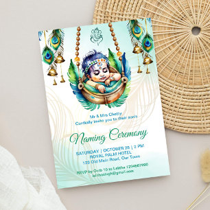 Convites Cerimônia de nomeação de Baby Krishna Namkaran na 
