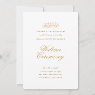 Convites Cerimônia de Recepção Walima Minimalista Moderna e