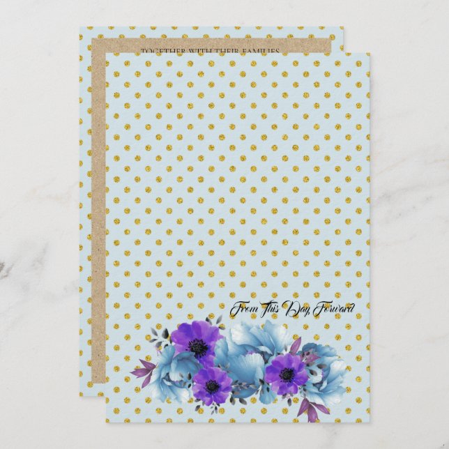 Convites Cerimônia de Rosas de algodão russo (Frente/Verso)