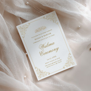 Convites Cerimônia de Walima com Letra Estilosa Barroca Vin