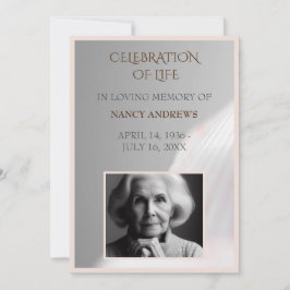 Convites Cerimônia do Memorial Funeral Shell Pink