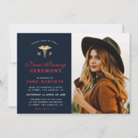 cerimônia elegante de fiação de enfermeira de ouro