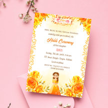 Cerimônia Haldi da Noiva Hindu Indiana Ganesha Flo