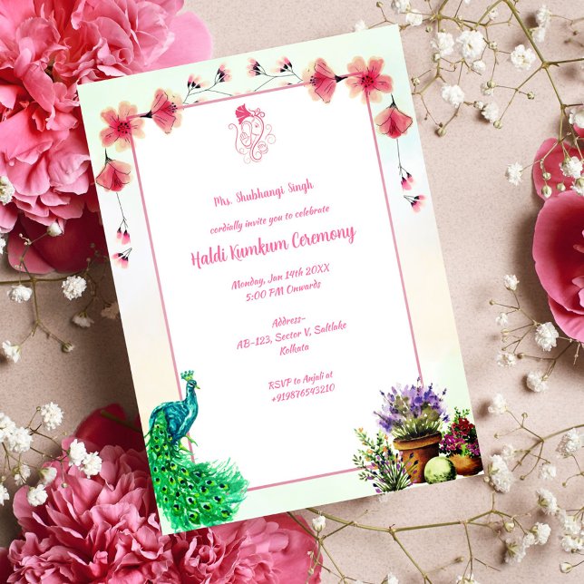 Convites Cerimônia Haldi Kumkum (Criador carregado)
