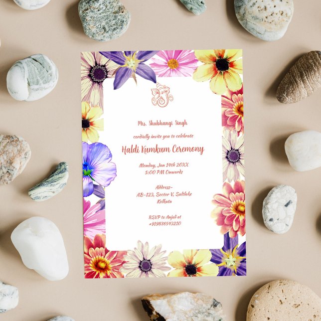 Convites Cerimônia Haldi Kumkum (Criador carregado)