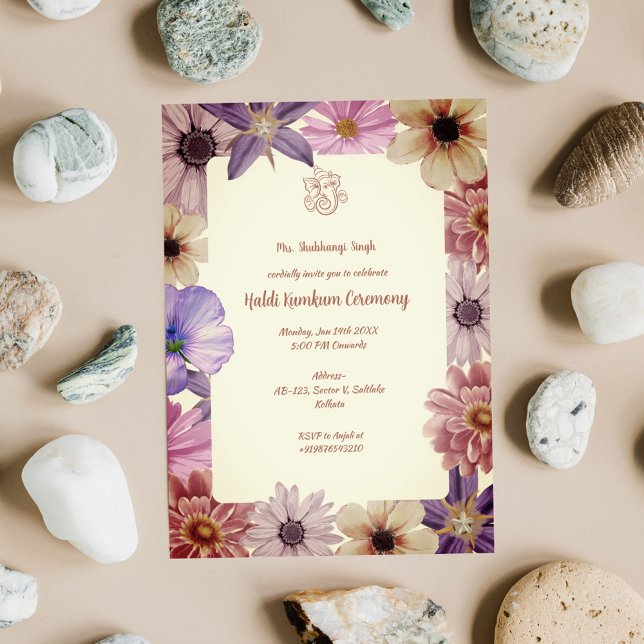 Convites Cerimônia Haldi Kumkum (Criador carregado)