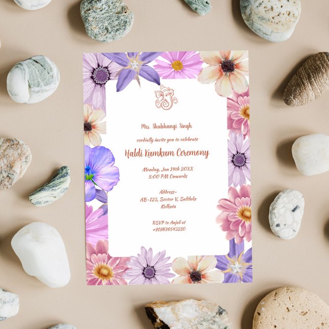 Convites Cerimônia Haldi Kumkum (Criador carregado)