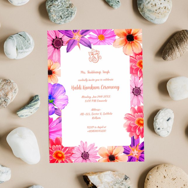 Convites Cerimônia Haldi Kumkum (Criador carregado)
