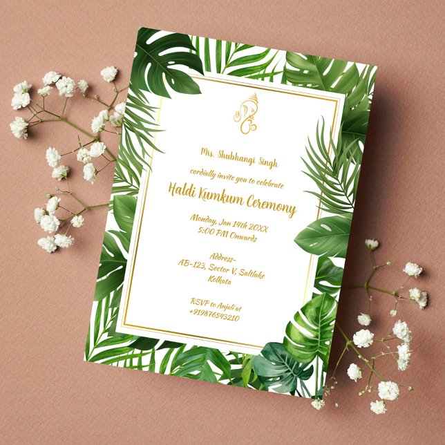 Convites Cerimônia Haldi Kumkum (Criador carregado)