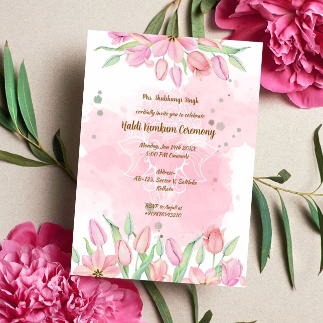 Convites Cerimônia Haldi Kumkum (Criador carregado)