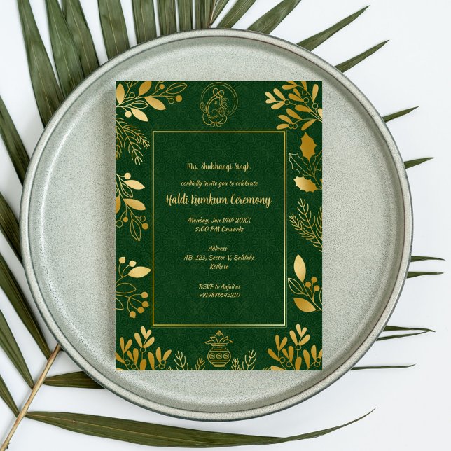 Convites Cerimônia Haldi Kumkum (Criador carregado)