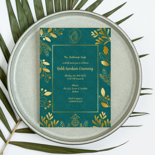 Convites Cerimônia Haldi Kumkum (Criador carregado)