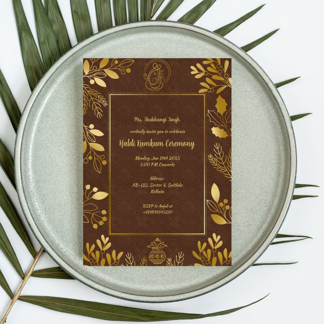 Convites Cerimônia Haldi Kumkum (Criador carregado)